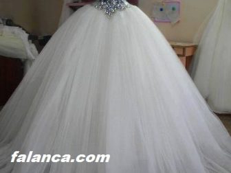 tasli prenses gelinlik tullu