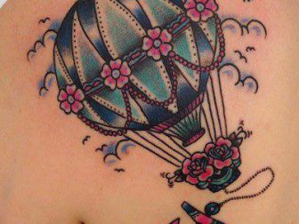 ucan balon omuz dovme