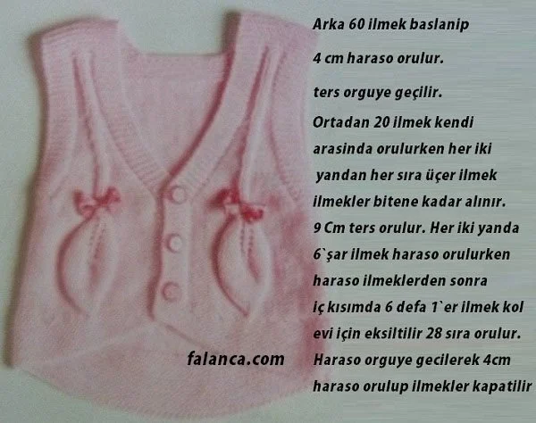 yaprakli bebek kiz bebek yelegi yapilisi