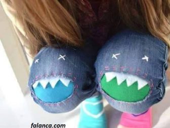yirtilan cocuk pantalonlarini yenileme